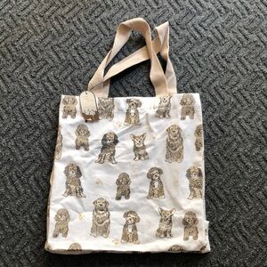 Mixed Dog Breed Print Canvas Tote Bag